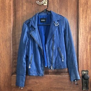 Doma royal blue leather jacket size S